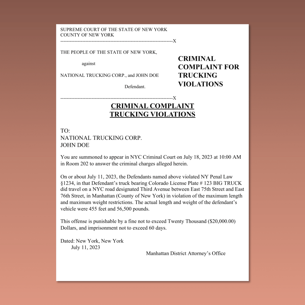 Trucking Violations Lawyer NY